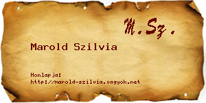 Marold Szilvia névjegykártya